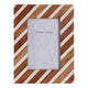 Modern Photo Frame | Fits 4x6 Portrait | Brown & Ivory Diagonal Lines