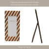 5x7 Accent Photo Frame | Brown Wood Frame with Ivory Diagonal Lines
