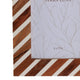 5x7 Accent Photo Frame | Brown Wood Frame with Ivory Diagonal Lines