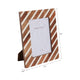 5x7 Accent Photo Frame | Brown Wood Frame with Ivory Diagonal Lines