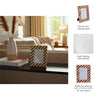 5x7 Accent Photo Frame | Brown Wood Frame with Ivory Diagonal Lines