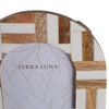 Decorative Arch Photo Frame | Ivory Resin & Brown Wood Inlay | 4 x 6"