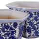 Xian Chinoiserie Planters Set of 2 | Blue Motifs | White Ceramic 10 13"