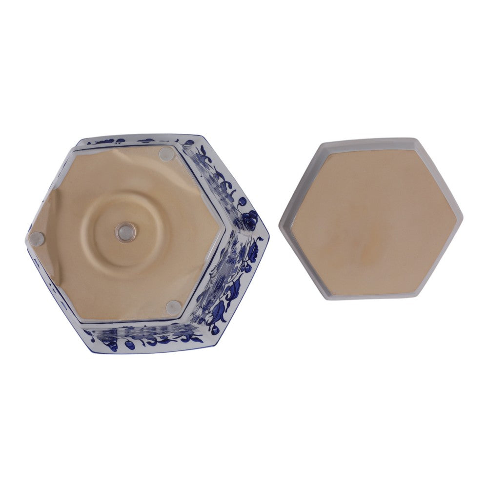 Xian Chinoiserie Planters Set of 2 | Blue Motifs | White Ceramic 10 13"
