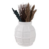 Decorative Vase | Round Shape Windowpane Pattern | White Paper Mache SBH-22384