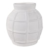 Decorative Vase | Round Shape Windowpane Pattern | White Paper Mache