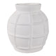 Decorative Vase | Round Shape Windowpane Pattern | White Paper Mache