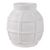 Decorative Vase | Round Shape Windowpane Pattern | White Paper Mache SBH-22384