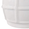 Decorative Vase | Round Shape Windowpane Pattern | White Paper Mache
