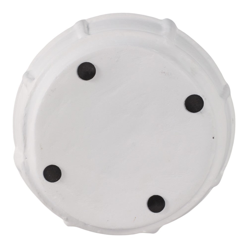 Decorative Vase | Round Shape Windowpane Pattern | White Paper Mache