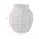 Decorative Vase | Round Shape Windowpane Pattern | White Paper Mache