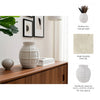 Decorative Vase | Round Shape Windowpane Pattern | White Paper Mache
