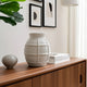 Decorative Vase | Round Shape Windowpane Pattern | White Paper Mache