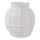 Decorative Vase | Round Shape Windowpane Pattern | White Paper Mache
