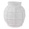 Decorative Vase | Round Shape Windowpane Pattern | White Paper Mache SBH-22384