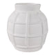 Decorative Vase | Round Shape Windowpane Pattern | White Paper Mache SBH-22384