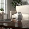 14" Decorative Dry Flower Vase | White Paper Mache Windowpane Design