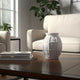 14" Decorative Dry Flower Vase | White Paper Mache Windowpane Design