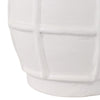 14" Decorative Dry Flower Vase | White Paper Mache Windowpane Design