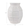 14" Decorative Dry Flower Vase | White Paper Mache Windowpane Design