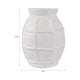 14" Decorative Dry Flower Vase | White Paper Mache Windowpane Design