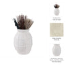 14" Decorative Dry Flower Vase | White Paper Mache Windowpane Design