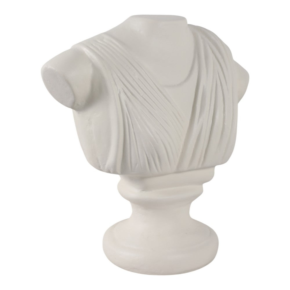 Classical Roman Inspired Headless Bust Sculpture | Ivory White 16"