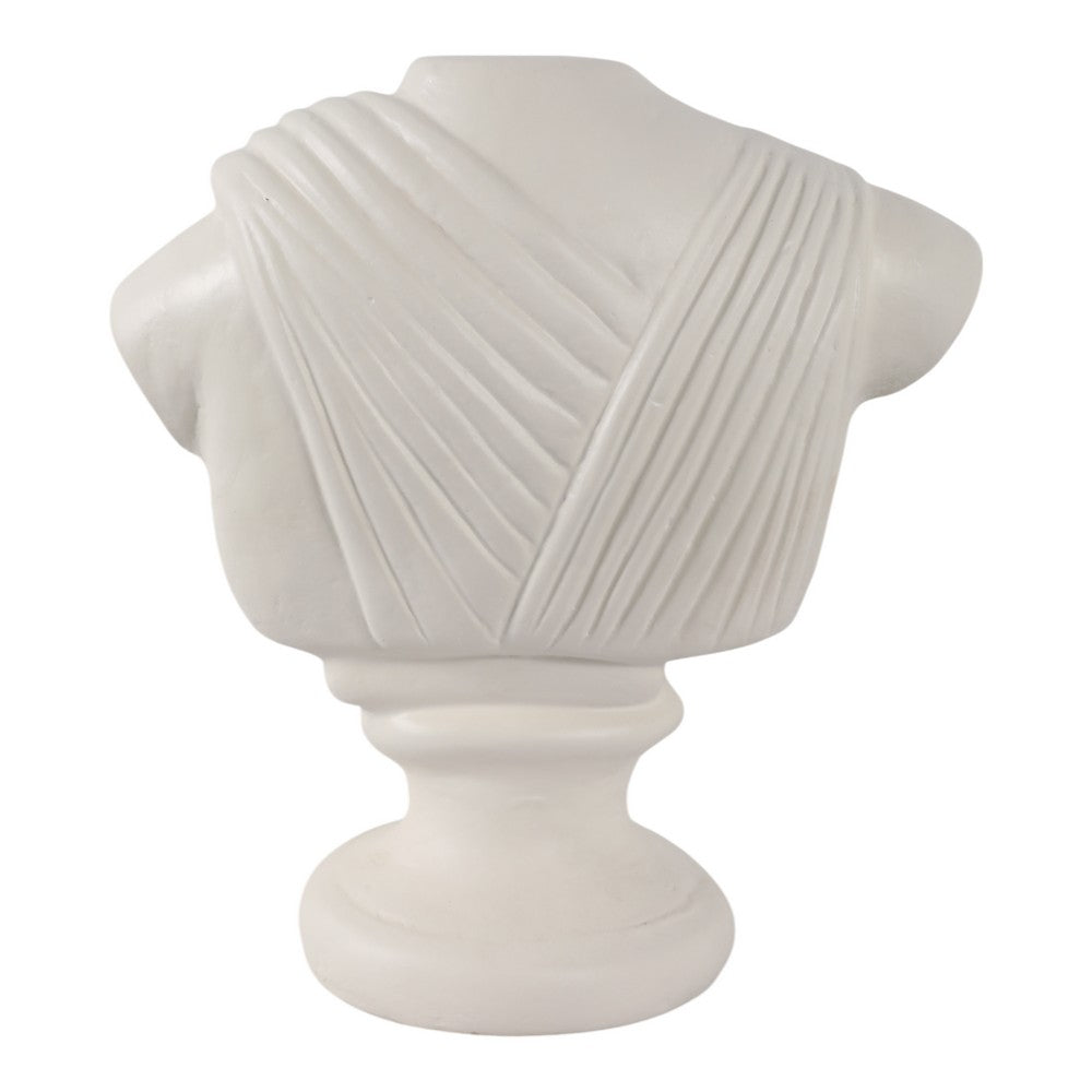 Classical Roman Inspired Headless Bust Sculpture | Ivory White 16"