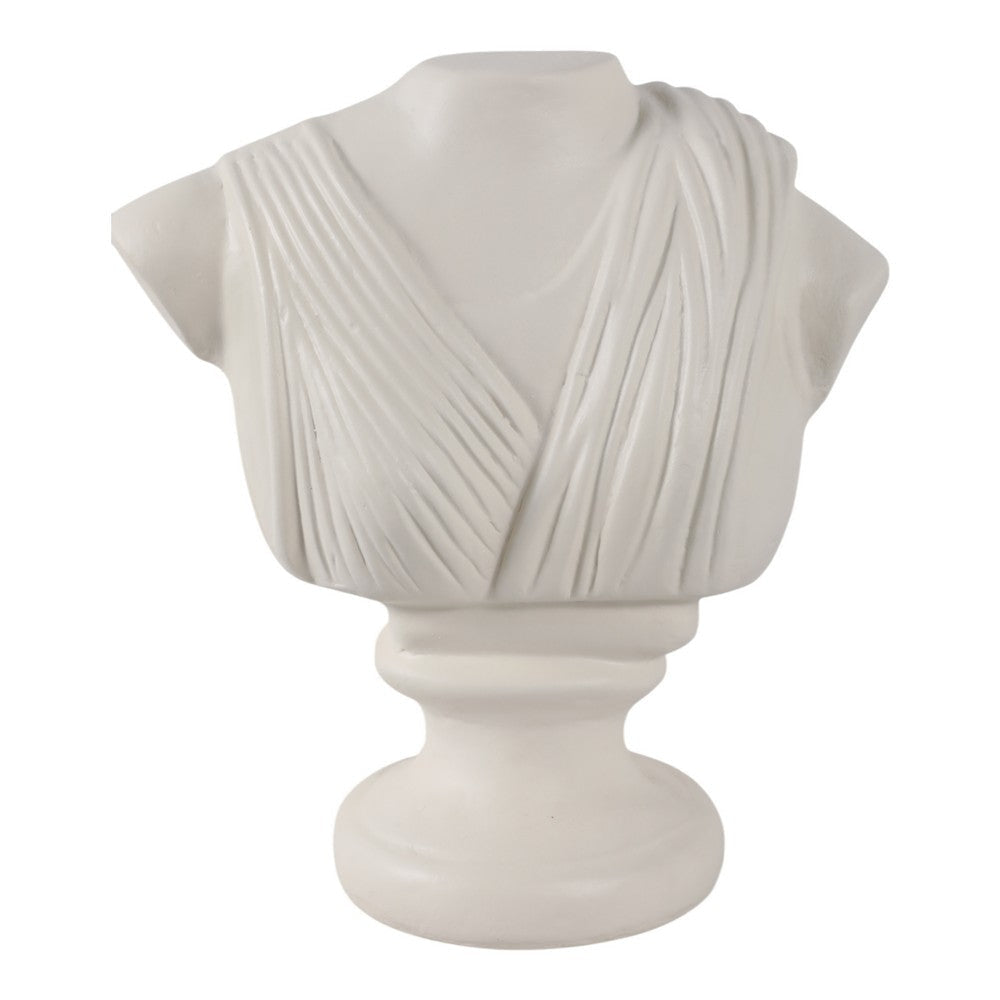 Classical Roman Inspired Headless Bust Sculpture | Ivory White 16"