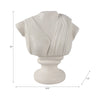 Classical Roman Inspired Headless Bust Sculpture | Ivory White 16"