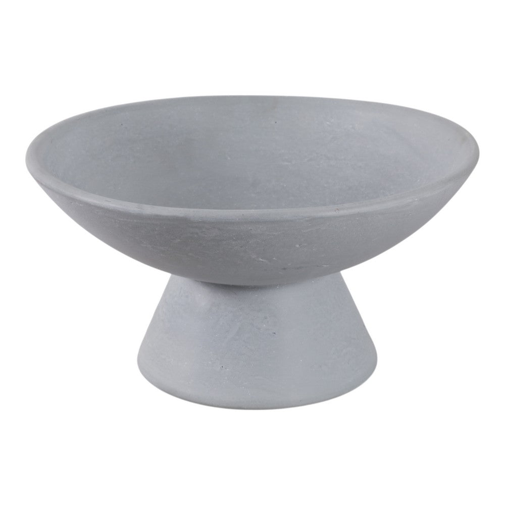 Decorative Bowl | Tapered Pedestal Base | 12" Light Blue Terracotta