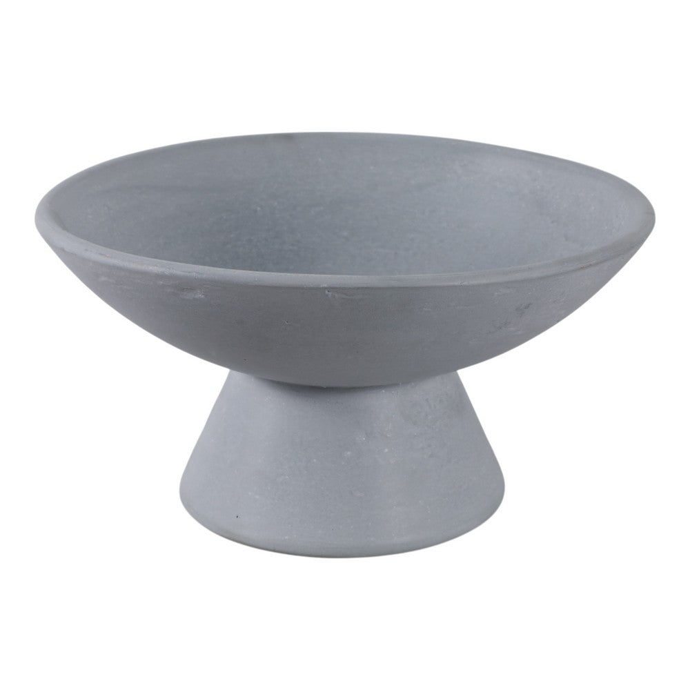 Decorative Bowl | Tapered Pedestal Base | 12" Light Blue Terracotta