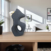 Abstract Art Sculpture | Asymmetrical Shape Cutout | Black Paper Mache