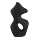 Abstract Art Sculpture | Asymmetrical Shape Cutout | Black Paper Mache