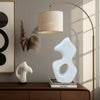 Elegant Curved Abstract Sculpture with Open Center | White Paper Mache