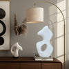 Elegant Curved Abstract Sculpture with Open Center | White Paper Mache