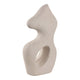 Elegant Curved Abstract Sculpture with Open Center | White Paper Mache