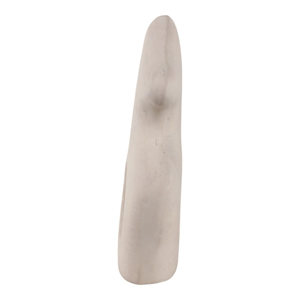 Elegant Curved Abstract Sculpture with Open Center | White Paper Mache