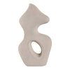 Elegant Curved Abstract Sculpture with Open Center | White Paper Mache