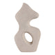 Elegant Curved Abstract Sculpture with Open Center | White Paper Mache