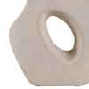 Elegant Curved Abstract Sculpture with Open Center | White Paper Mache