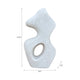Elegant Curved Abstract Sculpture with Open Center | White Paper Mache