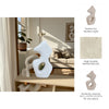Elegant Curved Abstract Sculpture with Open Center | White Paper Mache