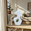 Elegant Curved Abstract Sculpture with Open Center | White Paper Mache