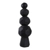 Decorative Accent Sculpture with Faceted Stacked Rocks | Black Paper Mache