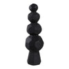 Decorative Accent Sculpture with Faceted Stacked Rocks | Black Paper Mache SBH-22399-02