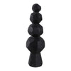 Decorative Accent Sculpture with Faceted Stacked Rocks | Black Paper Mache