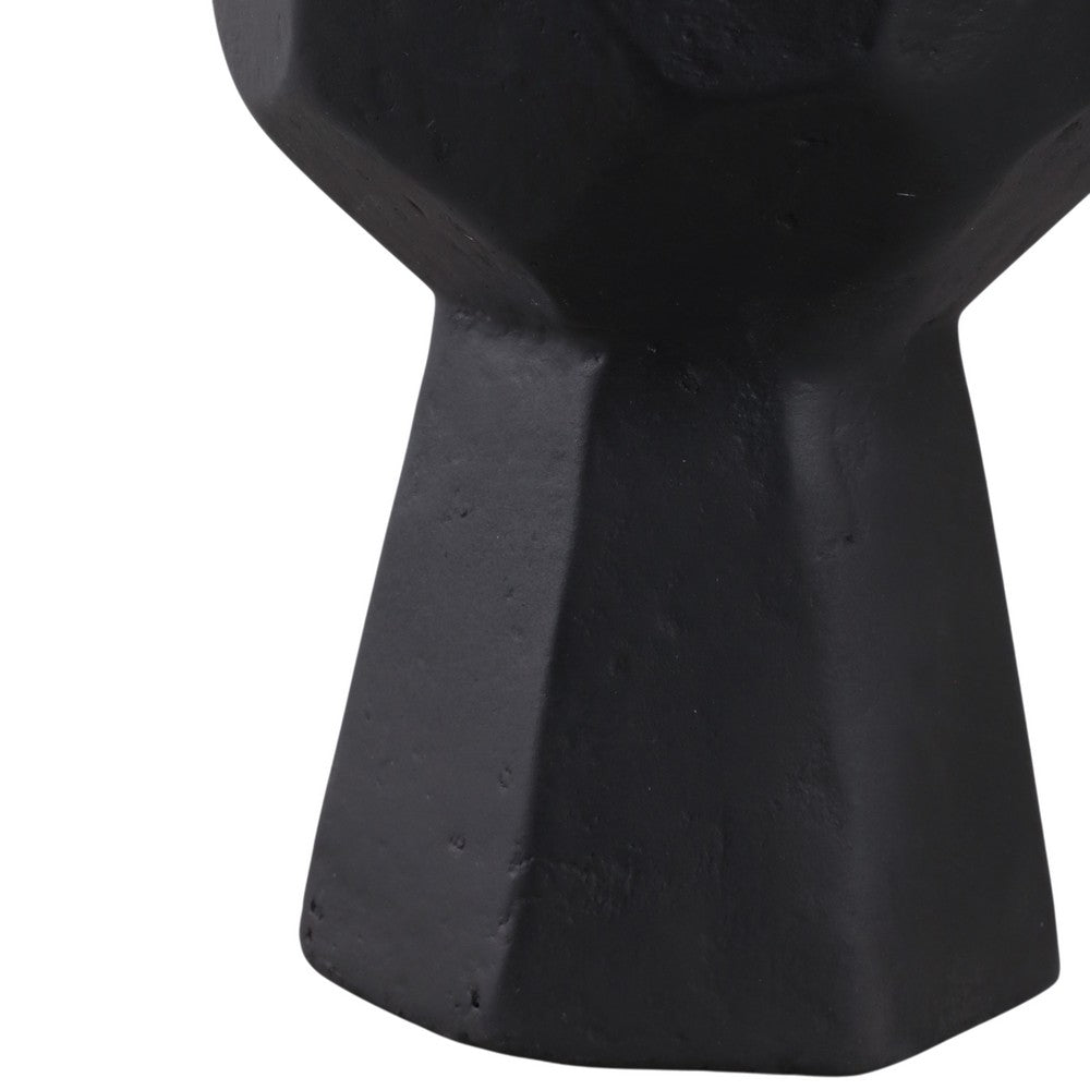 Decorative Accent Sculpture with Faceted Stacked Rocks | Black Paper Mache