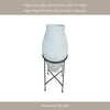 Decorative Flower Planter Pot in a Black Metal Stand | Ivory Terracotta