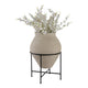 Decorative Flower Planter Pot in a Black Metal Stand | Ivory Terracotta